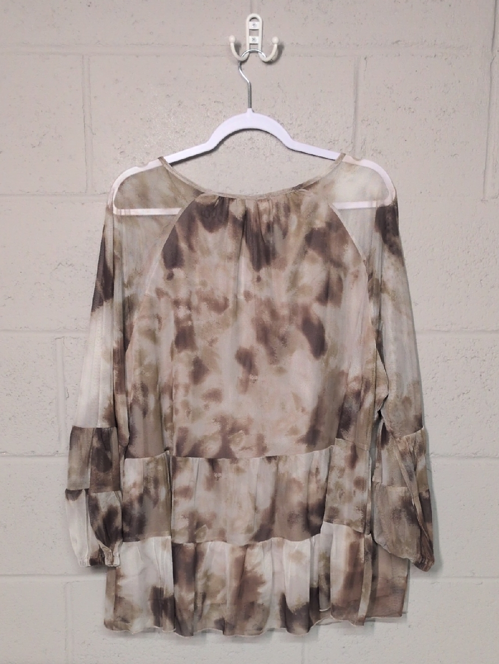 Women's Plus Size Tiered Stretchy Mesh Lined Peasant Boho Shirt Size 2X, NWOT - Picture 7 of 9
